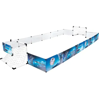 Dunlop Sports Football Set - Fence Football Cage, 2X Football Goal, Football and Pump - 426 x 235 x 36 cm, 8711252184814, blau/Weiss/scharz