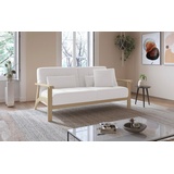 sit&more 2,5-Sitzer »Billund«, Armlehnen aus Buchenholz in natur, verschiedene Bezüge und Farben weiß