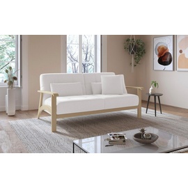 sit&more 2,5-Sitzer »Billund«, Armlehnen aus Buchenholz in natur, verschiedene Bezüge und Farben weiß