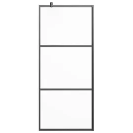 vidaXL Duschwand für Walk-In Dusche 90x195 cm ESG Mattiert Schwarz