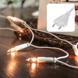 Hellum Lichterkette innen strombetrieben, mini Lichterkette 10er Birnen klare warme Lichter, beleuchtete 1,35m, Kabel weiß