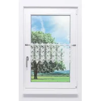 PLAUENER SPITZE Scheibengardine Blättergirlande #1W (Bx H) 196cm * 30cm weiß