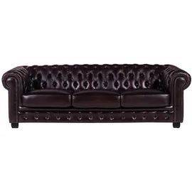vente-unique Chesterfield Ledersofa 4-Sitzer - Büffelleder - Braun - BRENTON
