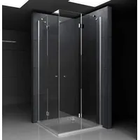 Alpenberger Duschkabine 100 x 100 cm | Eckeinstieg Dusche aus 2 Duschtüren und Seitenteilen aus Sicherheitsglas ESG | Komplettdusche Glasdusche | ...