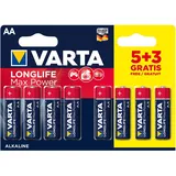 Varta 4703101428 Longlife Max Power (Max Tech) Alkaline Batterie, AA LR6, Packung mit 5 + 3 Batterien - Design kann abweichen, Sparpackung, Werbeartikel Max Tech AA 5+3 mignon