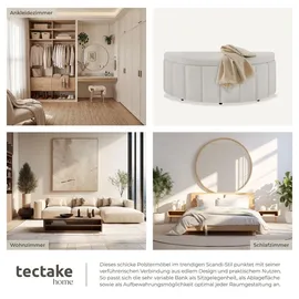 Tectake Polsterbank Moon Samtoptik Taupe 108 x 48 x 38,5 cm