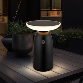 GLOBO 36625S Solarleuchte Aluminium schwarz matt, LED USB-C IP54 Touch-Dimmer 22,5 cm