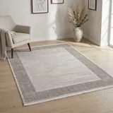 Sehrazat Teppich SEHRAZAT "Venus 7798", beige (beige, creme), B:200cm H:11mm L:300cm, Obermaterial: 60% Polyester, 40% Polypropylen, Teppiche, Teppich, Kurzflor, Orient Vintage Optik, mit Fransen, Wohnzimmer