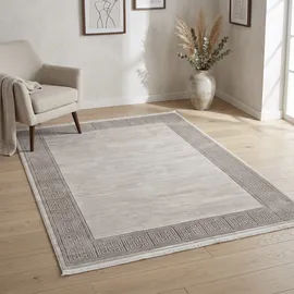 Sehrazat Teppich SEHRAZAT "Venus 7798", beige (beige, creme), B:200cm H:11mm L:300cm, Obermaterial: 60% Polyester, 40% Polypropylen, Teppiche, Teppich, Kurzflor, Orient Vintage Optik, mit Fransen, Wohnzimmer