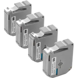 VEVOR 4x Schriftband12mm Schwarz auf Weiß Brother M-K231 PT-M95 PT-90 PT-70BM
