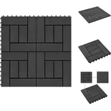Fußböden & Teppichböden - Living Terrassenfliesen 11 Stück Wpc 30 X 30 Cm 1 Qm Schwarz