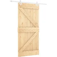vidaXL Schiebetür mit Beschlag 100x210 cm Massivholz Kiefer