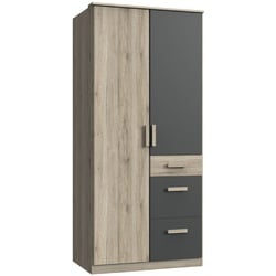 WIMEX Kleiderschrank Cariba 91 x 199 cm Holzoptik Braun Eiche