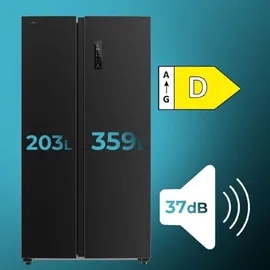 Cecotec Bolero CoolMarket SBS 562 Side-by-Side (562 l, 1770 mm hoch, Schwarz)