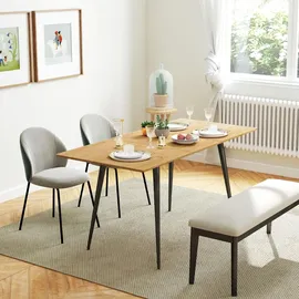 Homcom Esstisch ausziehbar 120/160 x 75 cm natur