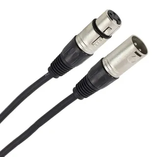 Plugger Kabel, XLR-Buchse 3B/Stecker 3B, 15°m, Schwarz