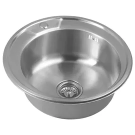 a&n&a aQualine Aqualine Edelstahl-Einbauspüle rund 51x18cm - Silber