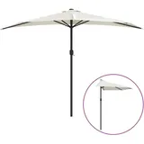Balkon-Sonnenschirm mit Alu-Mast Sandfarben 300x155 cm Halbrund