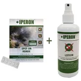 IPERON® 10 x 5 x 1 ml SPOT-ON kleiner Hund & 10 x 200 ml Lotion im Set + Zeckenhaken