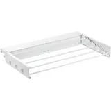 AVOID Klappbarer Wand Wäscheständer Weiß – Wäschetrockner Wandmontage Metall mit 5 Stangen – Platzsparender Wandtrockner für Bad, Balkon & Waschküche – Ausziehbarer Wäschehalter 80x39 cm