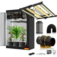Premium Growbox 120x60x180cm Komplettset 240W Samsung LED Grow 600D Deluxe EC 150mm Abluftventilator+Aktivkohlefilter Growzelt Light Komplett SeT