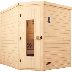 Sauna WEKA "Turku", beige (natur), Saunaofen, externe Steuerung, 7,5 kW, Saunen, 7,5 kW-Ofen mit digitaler Steuerung