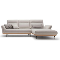hülsta sofa Ecksofa hs.460, Sockel in Eiche, Alugussfüße in umbragrau, Breite 298 cm grau