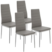 Juskys Esszimmerstühle Loja 4er Set - Moderne Stühle mit Kunstleder Bezug - Grau