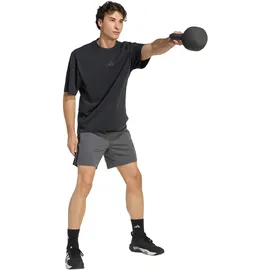 adidas Workout Essentials Base 3 Stripes Pique 7" Sport-Shorts Grey Five/Black S