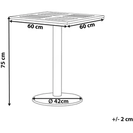 Beliani Gartentisch 60 x 60 x 75 cm Hellbraun/Schwarz