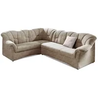 DOMO collection Ecksofa DOMO COLLECTION "Papenburg B/T/H: 242/190/84 cm L-Form", braun, B:242cm H:84cm T:190cm, Struktur ( 90% Polyester, 10% Polyacryl);Microfaser PRIMABELLE (100% Polyester);Kunstleder SOFTLUX;Luxus-Microfaser (100% Polyester), Sofas, Ecksofa, wahlweise
