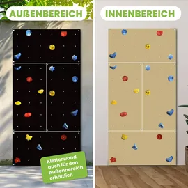 Gartenpirat Kletterwand Indoor mit bunten Klettersteinen 114 x 57 cm Natur