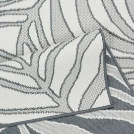 s.Oliver Teppich Skadom, Wende-Teppich im Blatt Design, auch für Balkon und Terrasse, rechteckig, Höhe: 5 mm, für In- und Outdoor geeignet, wetterfest & UV-beständig grau 80 cm x 150 cm x 5 mm