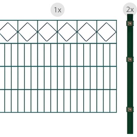 Arvotec Doppelstabmattenzaun "EXCLUSIVE 80 zum Einbetonieren "Karo" mit Zierleiste" Zaunelemente Zaunhöhe 80 cm, Zaunlänge 2 - 60 m Gr. H/L: 80 cm x 2 m H/L: 80 cm, grün (dunkelgrün) Zaunelemente