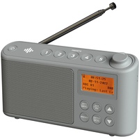 i-box DAB/DAB Plus/FM Radio, Klein Digitalradio Tragbares Batteriebetrieben, Mini Radio Digital Akku & Netzbetrieb Kofferradio, USB-Ladekabel (Grau)