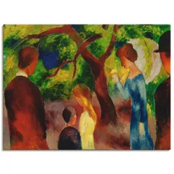 Artland Leinwandbild »Große Promenade: Leute im Garten«, Gruppen & Familien, (1 St.), auf Keilrahmen gespannt Artland Farbe Bild(er): bunt