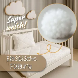 Totsy Baby Baby Bettdecke und Kissen Kinderdecke 90x120 cm - Kinderbettdecke Kinder Bettdecken Set und Decke für Kleinkind Babybett Mikrofaser Weiß - Weiß