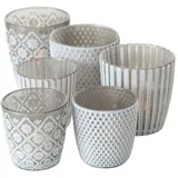 Boltze Windlicht Patty Glas Grau