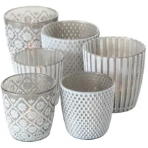Boltze Windlicht Patty Glas Grau