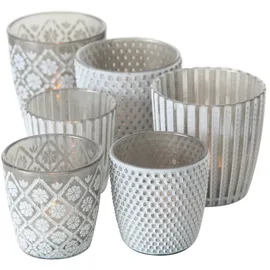 Boltze Windlicht Patty Glas Grau
