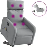 vidaXL Massagesessel Elektrisch 89,5 x 95,5 x 0 cm Hellgrau mit Aufstehhilfe