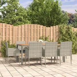 vidaXL Garten-Essgruppe 9-tlg. Grau