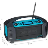 Medion MD 43320 DAB+ Baustellen-Radio blau / schwarz