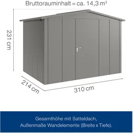 hörmann stauraumsysteme Juno 3,10 x 2,14 m Grau