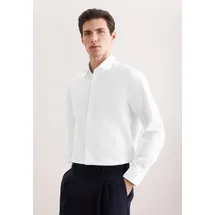Seidensticker Businesshemd "Schwarze Rose", Herren, Gr. L (41), normale Ärmellängen, weiß, 93% Polyester, 7% Elasthan, unifarben, regular fit, 2-Knopf-Manschette, Hemden, Regular 1/1 Kentkragen Uni