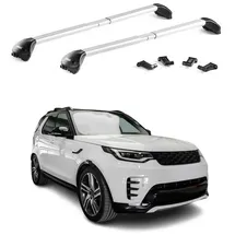 Omac Dachträger Querträger TÜV geprüft für Land Rover Discovery 5 L462 2017-2026 – Abschließbar (4 Schlösser) – Max 100 kg – Robuste Befestigung Silber