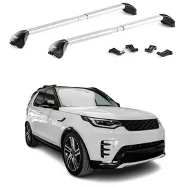Omac Dachträger Querträger TÜV geprüft für Land Rover Discovery 5 L462 2017-2026 – Abschließbar (4 Schlösser) – Max 100 kg – Robuste Befestigung Silber
