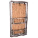 AnticLine Schlüsselbrett Antic Line Schlüsselbrett mit 2 Fächern Metall-Kork SEB16213 braun