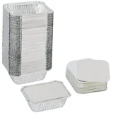 Relaxdays Aluschalen mit Deckel 100er Set Silber