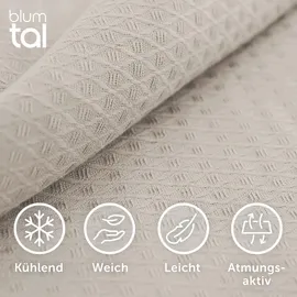 Blumtal Kühldecke 200x230 cm - Bambus Sommerdecke für Sofa - Bett, atmungsaktiv & kühlend – Taupe, Textil, Oeko-Tex® Standard 100, Wohntextilien, Decken, Kuscheldecken